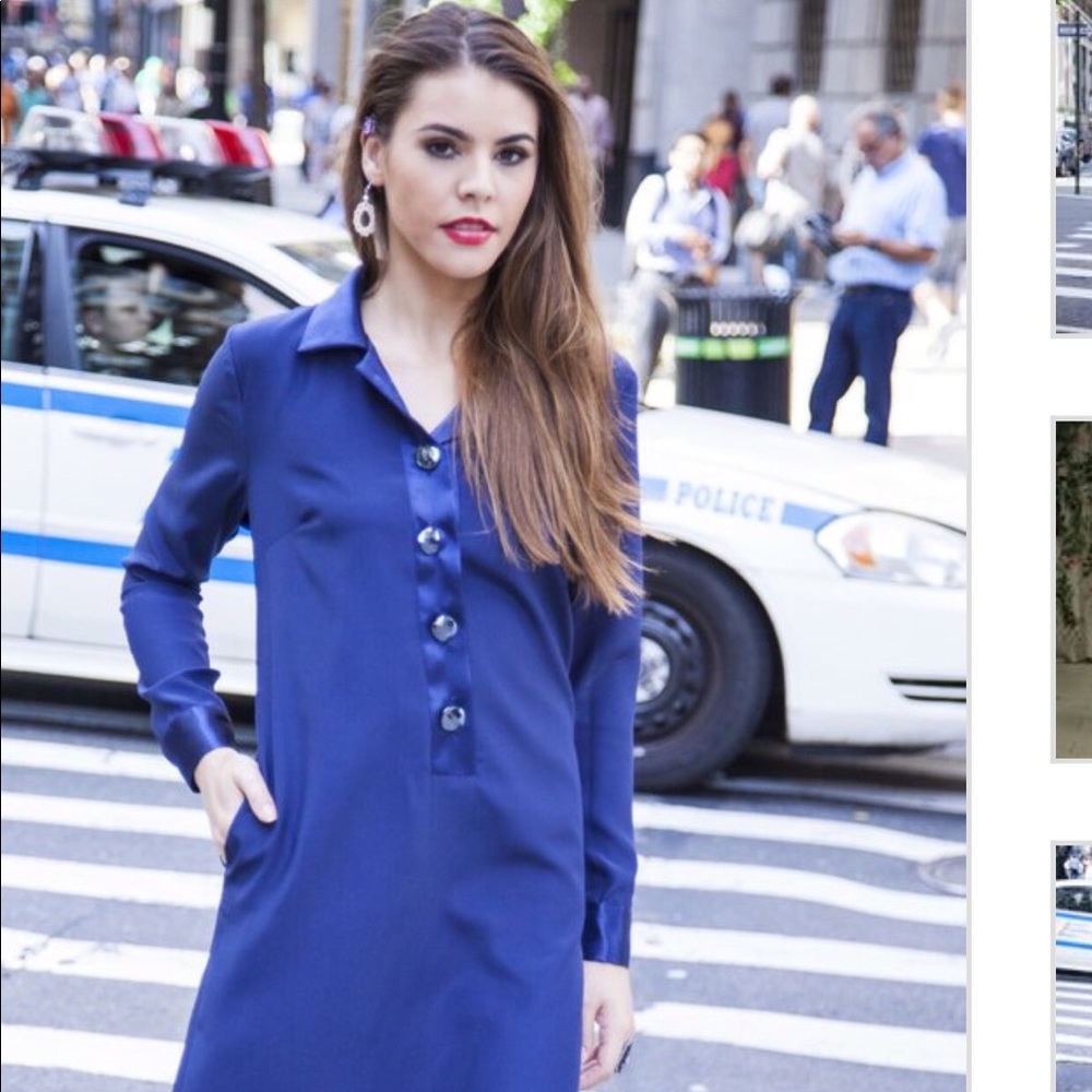 Navy Button Front Tunic